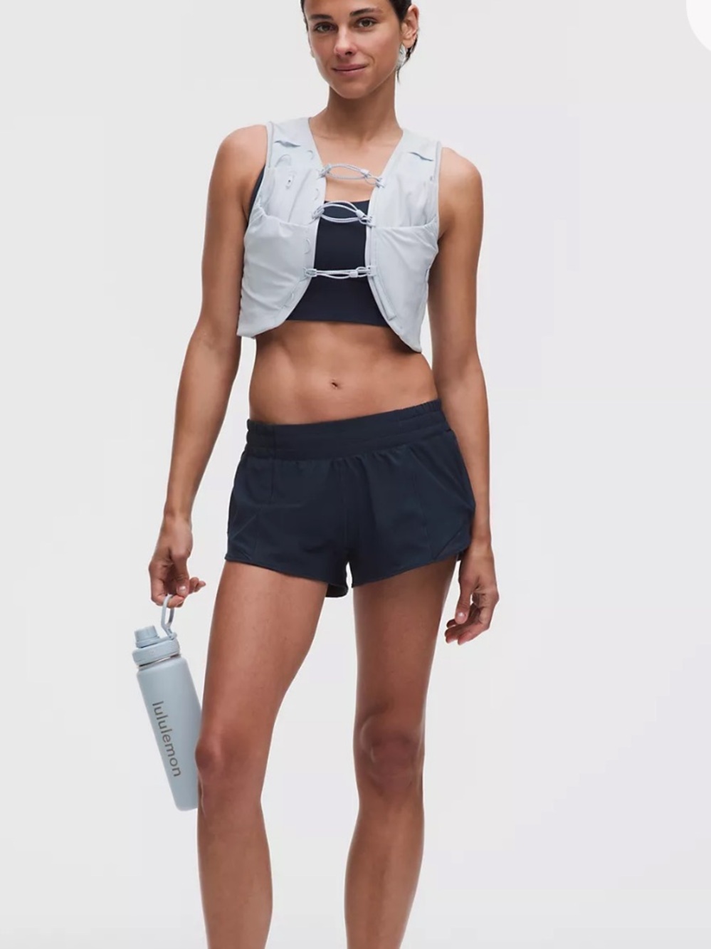 Lululemon Hotty Hot High-Rise Lined Shorts Navy Blue Size 6 Running Athletic